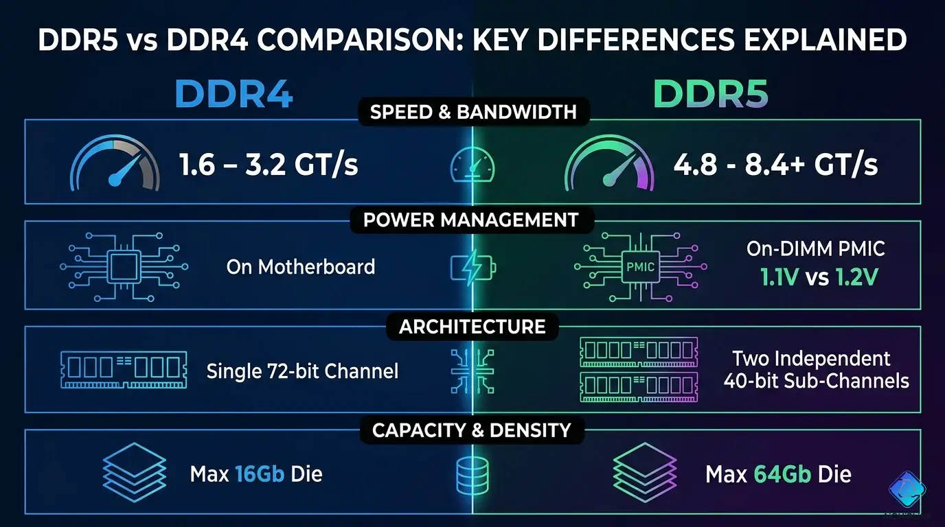 DDR5 vs DDR4: Performance, Speed & Features Comparison