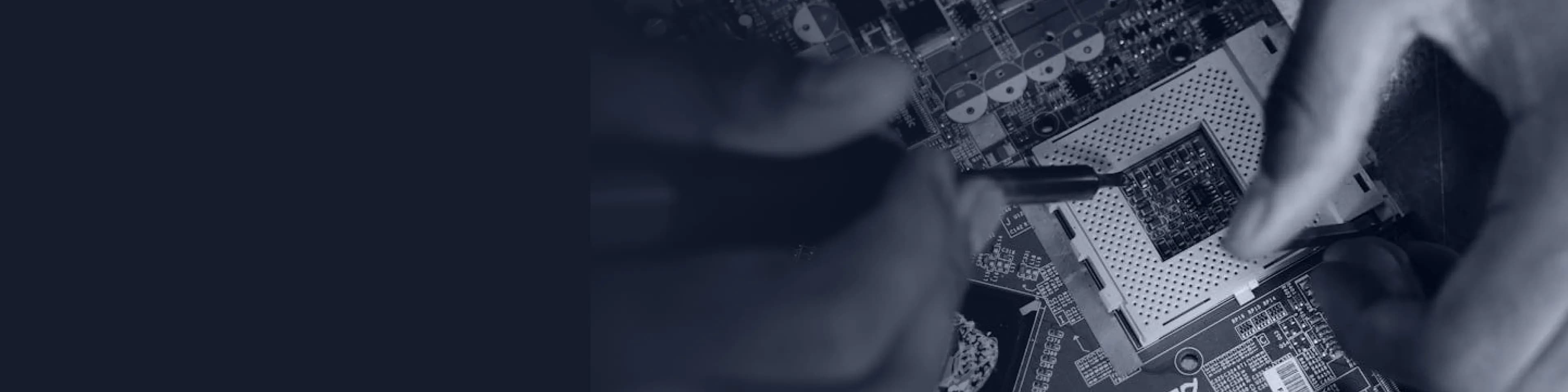 Quality control engineer operating inspection equipment